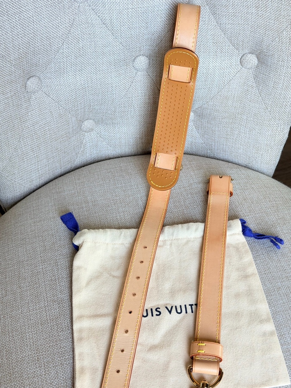 Louis Vuitton Travel Keepall Adjustable Vachetta Leather Strap w/ Box & Dust Bag - Picture 8 of 16